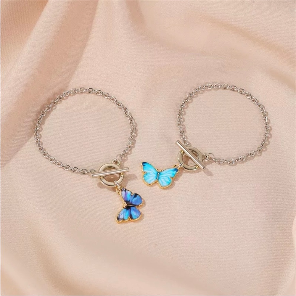 2/$10 NEW! Blue Butterfly Pendant Bracelet VSCO Cute